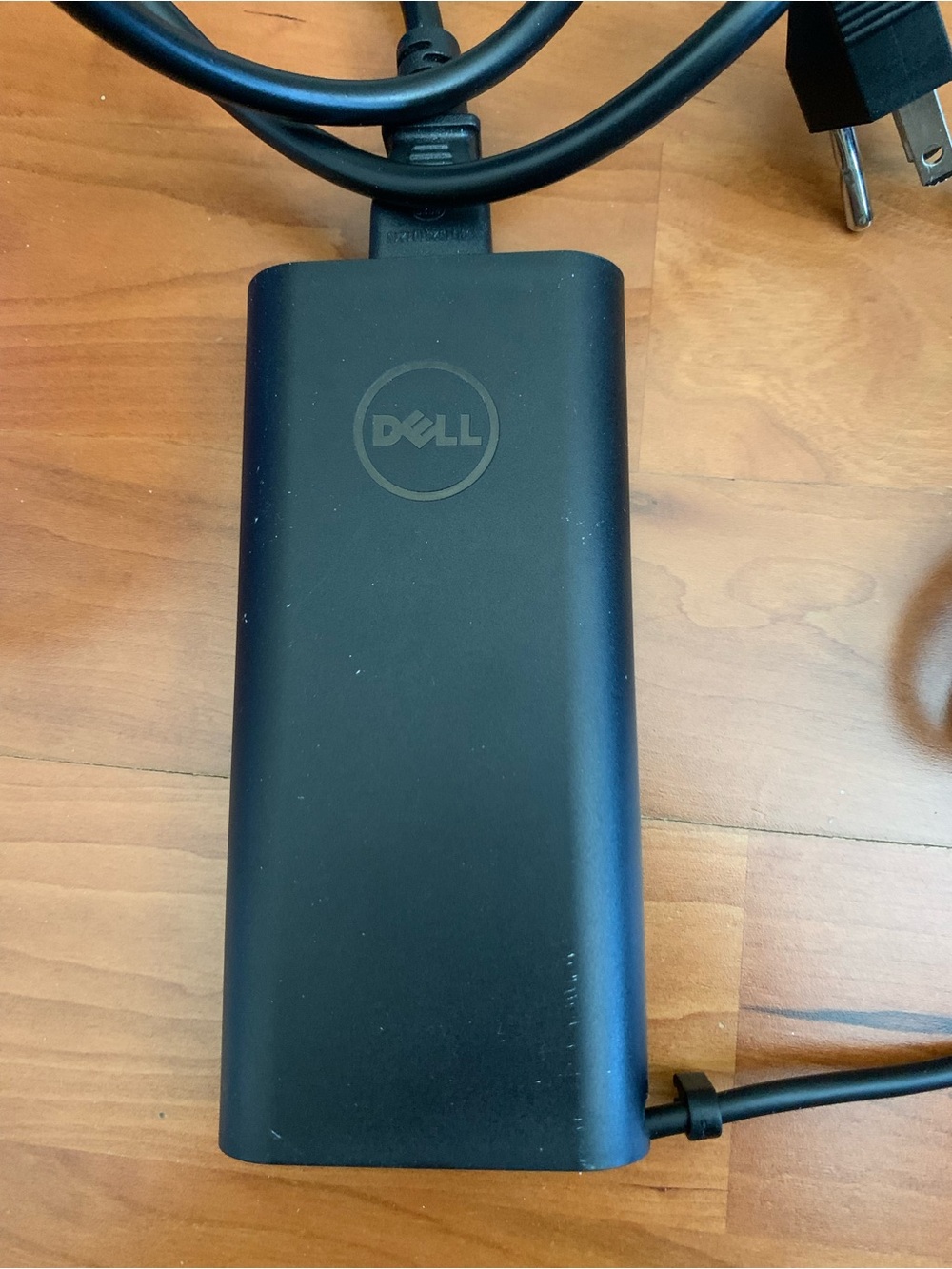 Dell Black Rectangular AC Power Adapter with Integrated Cables